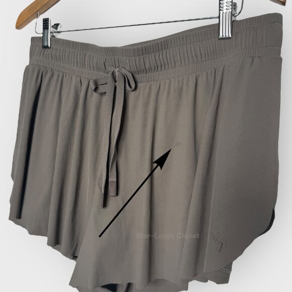 JoyLab Double Layer Run Skort Large Taupe Flowy Mid Rise Stretch Athletic Shorts - Picture 3 of 8